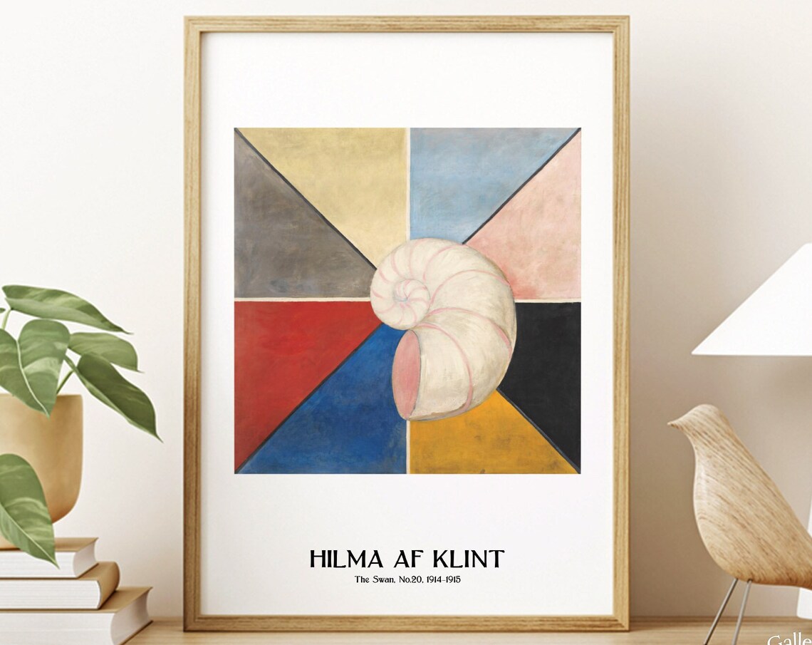 Hilma Af Klint The Swan No 20 1914 Spiral Shell Color Poster