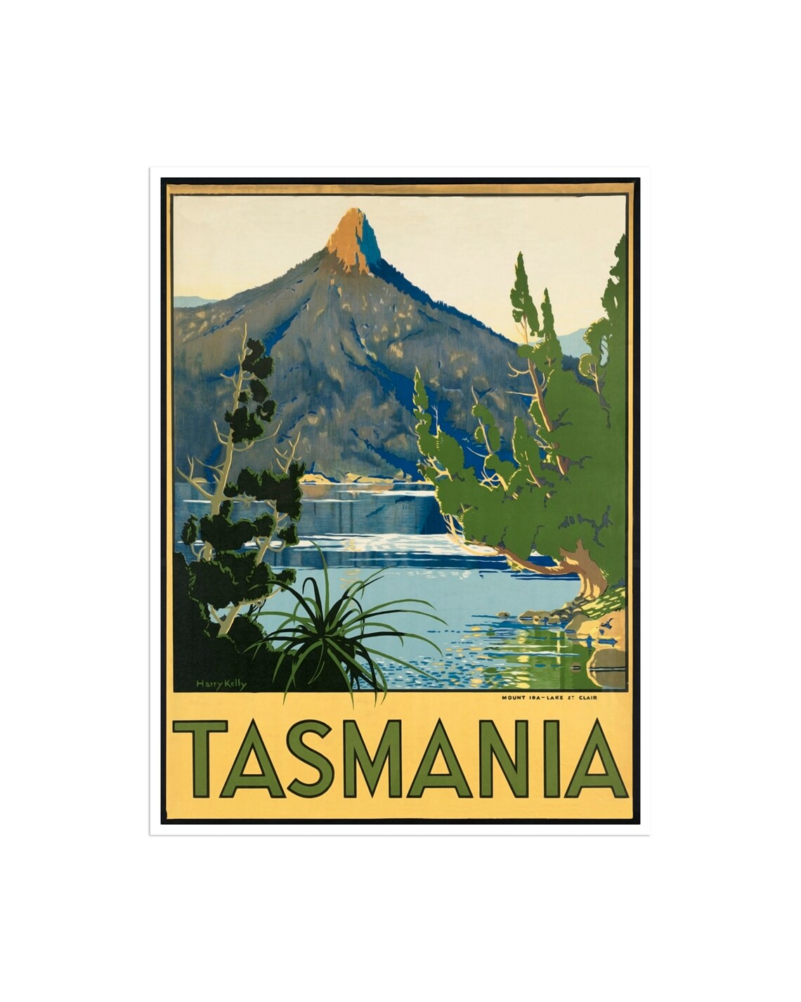 Art Tasmania Australia Retro Travel Poster Print
