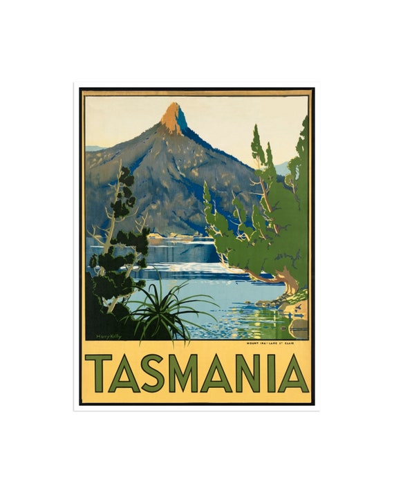 Art Tasmania Australia Retro Travel Poster Print