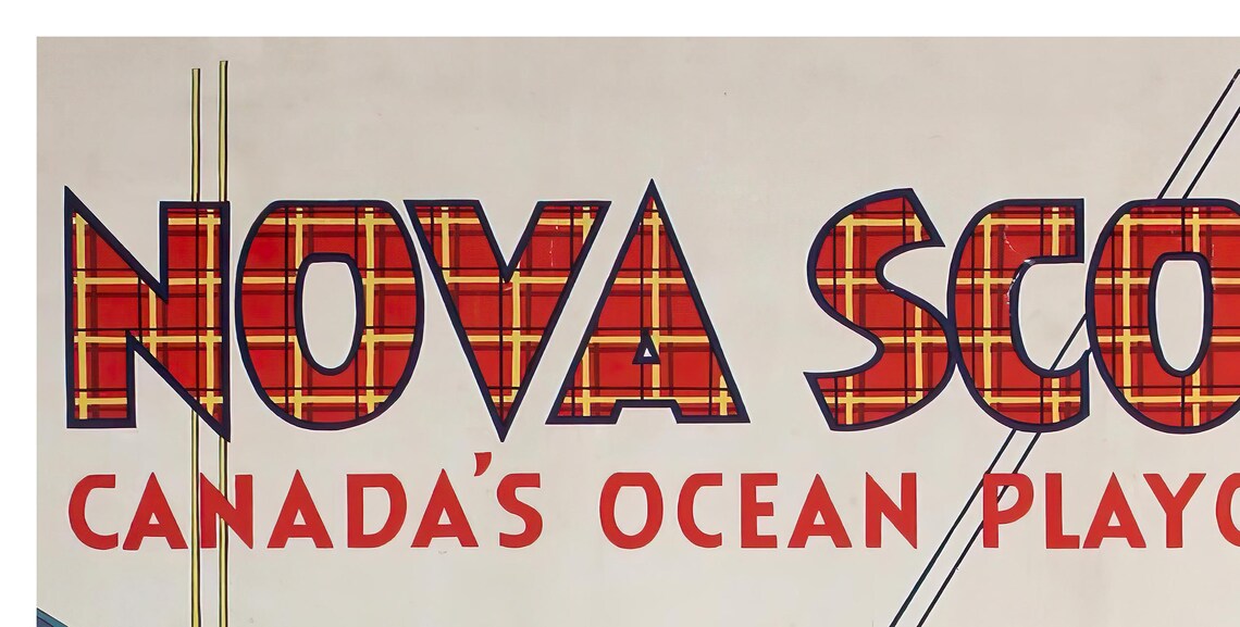 Nova Scotia Canada Ocean Playground Fishing Boat Vintage Travel Poster - Image 2