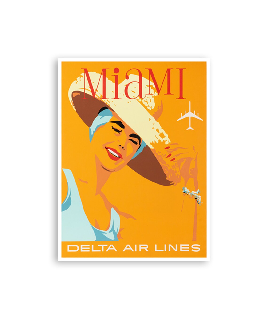Miami Retro Florida Travel Poster, Vintage Travel Poster