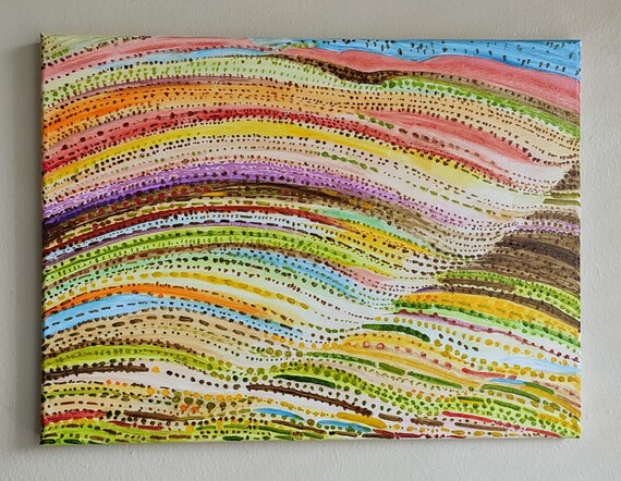 Palouse Hills Original Handmade Oil Painting On Washington State Abstract Landscape Painting Gallery Wall Art One Of A Kind Gift