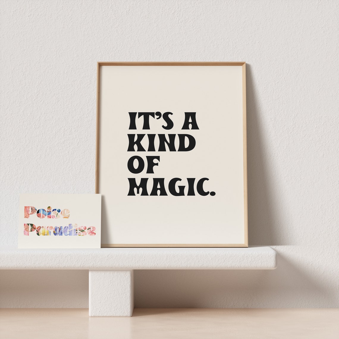 Its A Kind Of Magic Bold Retro Serif Typography Poster Black Cream - Image 4