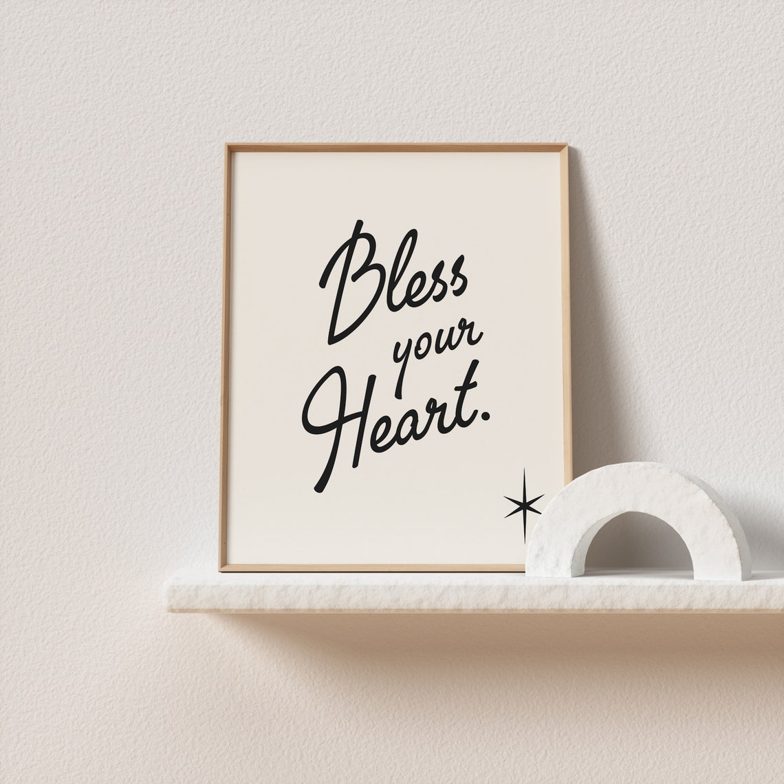 Bless Your Heart Handwritten Script Starburst Vintage Charm Poster - Image 4