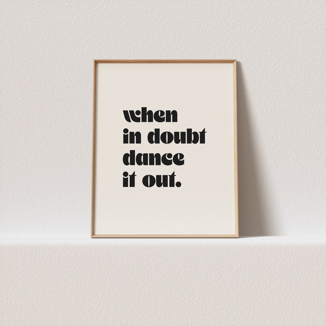 When In Doubt Dance It Out Fun Retro Typography Black Poster