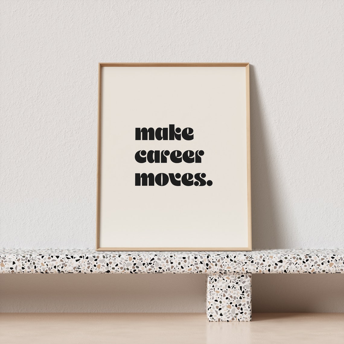 Make Career Moves Lowercase Retro Typography Office Poster Art - Image 3