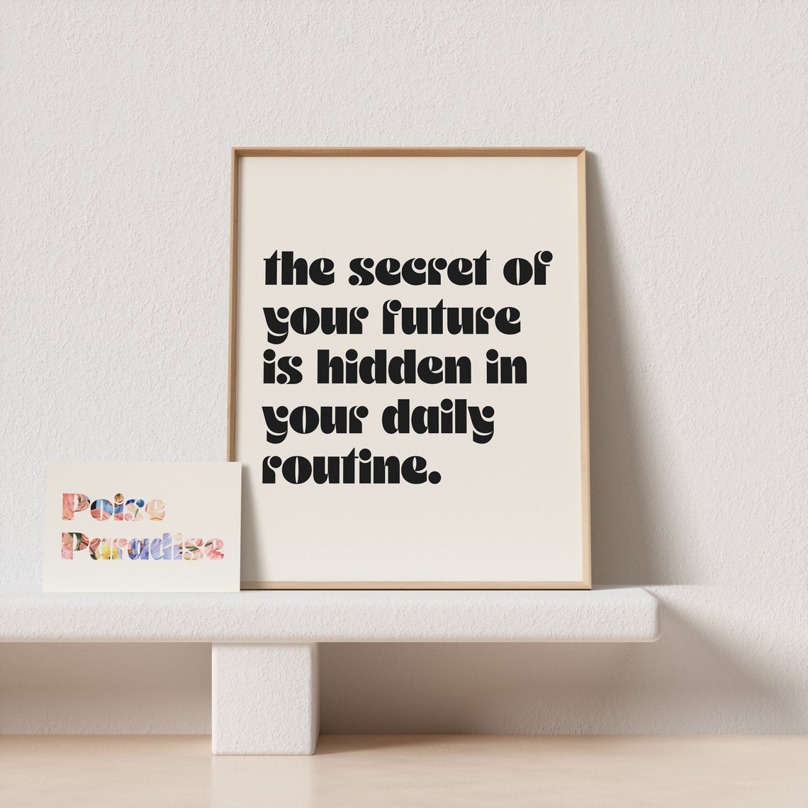 The Secret of Your Future Minimal Quote Poster in Retro Bold Type - Image 4