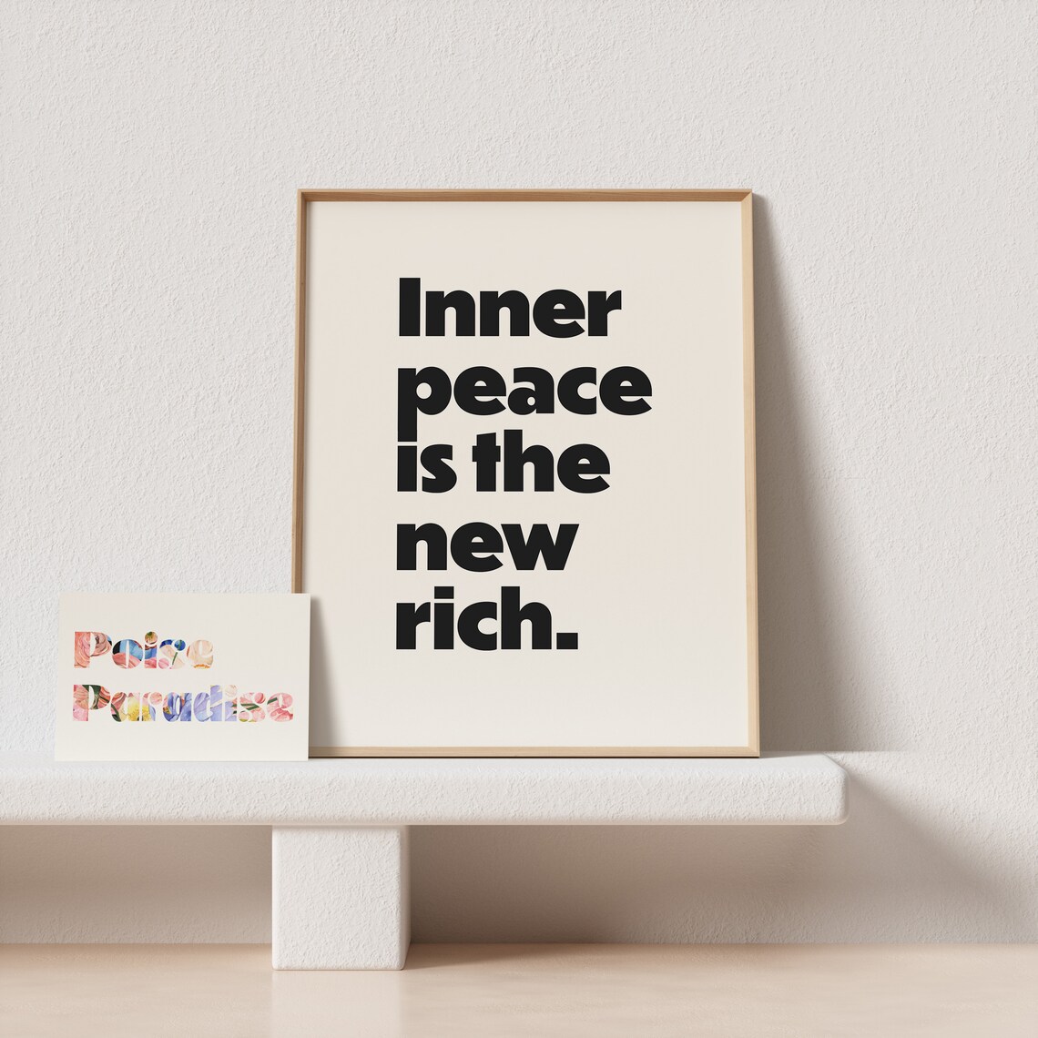 Inner Peace Is The New Rich Minimal Typography Art Print - Image 4