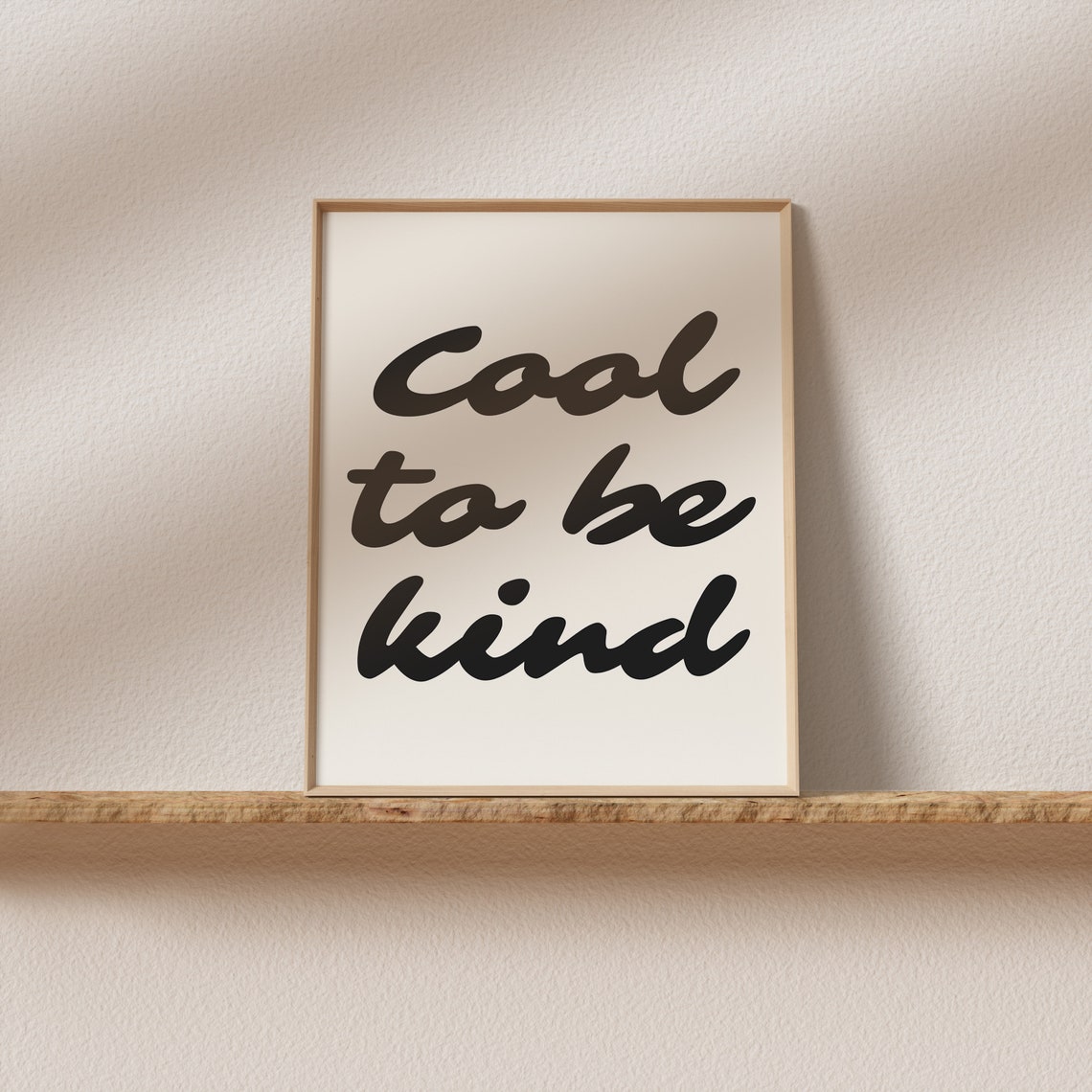 Cool To Be Kind Bold Black Script Kindness Quote Minimalist Wall Art - Image 2