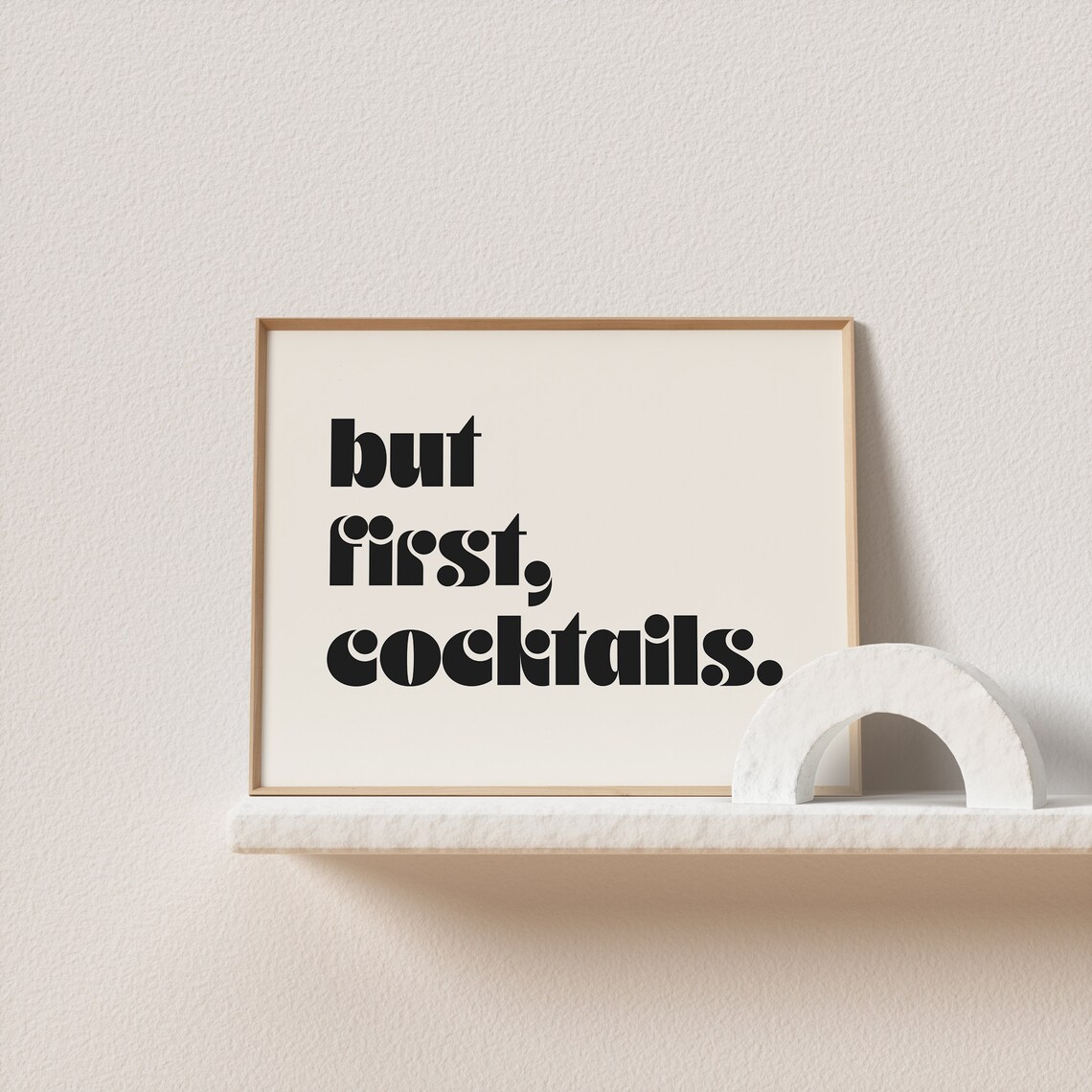 But First Cocktails Retro Typography Art Print - Image 3