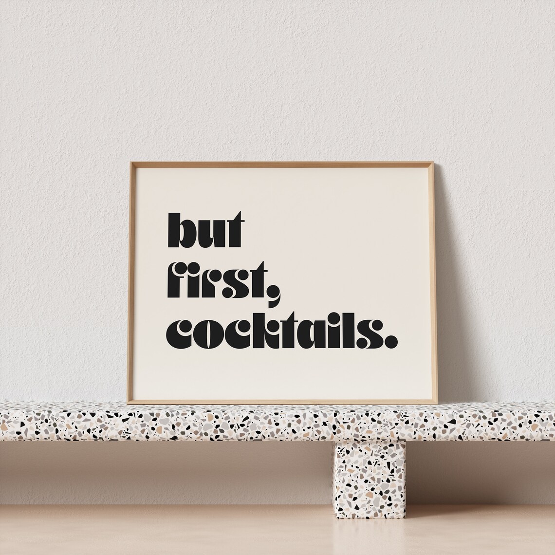 But First Cocktails Retro Typography Art Print - Image 2