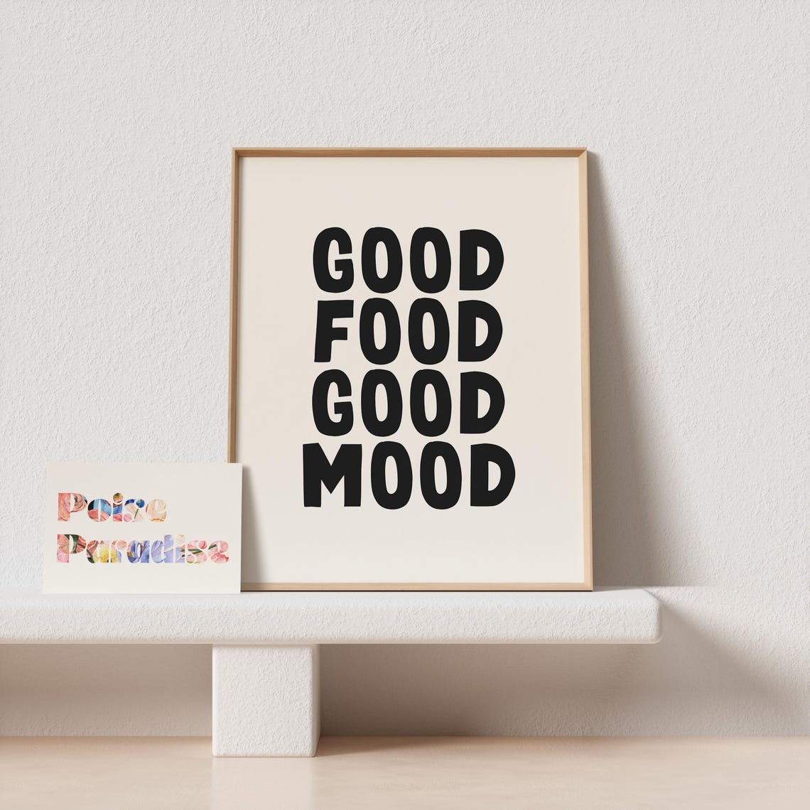 Good Food Good Mood Fun Wonky Lettering Kitchen Decor Poster - Image 4