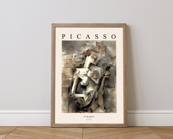 Picasso Print Girl With A Mandolin Print Cubism Picasso Poster Pablo Picasso Woman Wall Art Wall Art