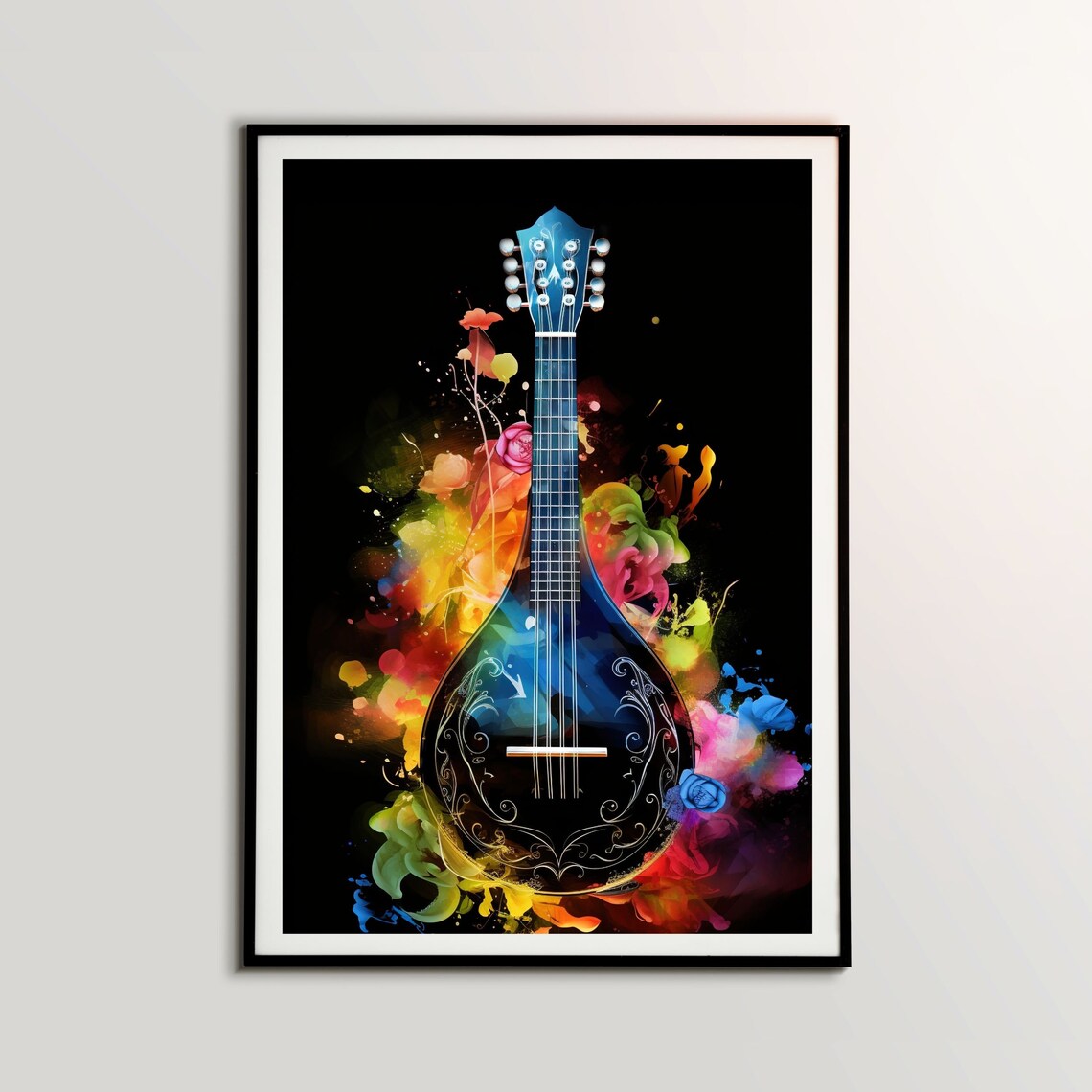 Mandolin Musical Instrument Art Print, Studio Decor
