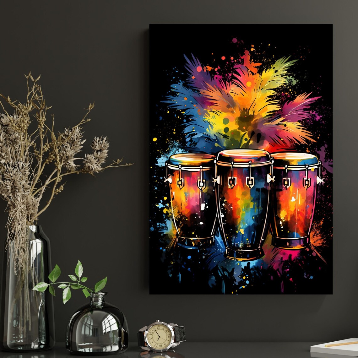 Conga Drums Poster, Musical Instrument Studio Decor - Image 3