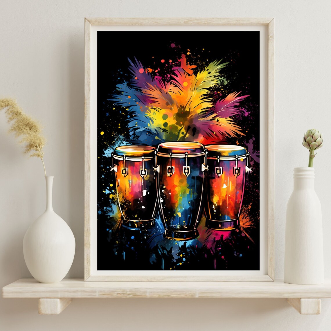 Conga Drums Poster, Musical Instrument Studio Decor - Image 2