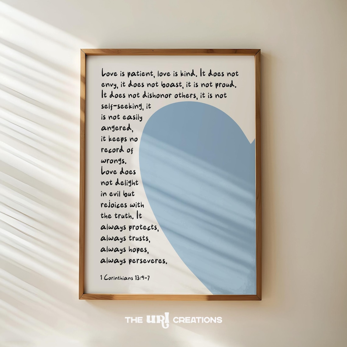 Love Is Patient Christian Bible Verse Wall Art