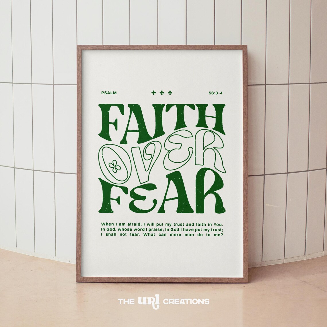 Faith Over Fear Retro Christian Scripture Art Print