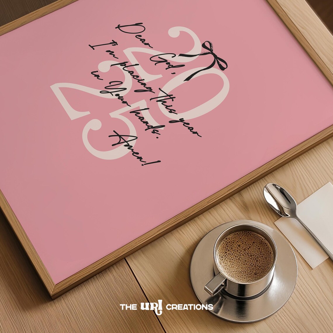 Dear God Placing This Year in Your Hands Pink 2025 Prayer Poster - Image 3