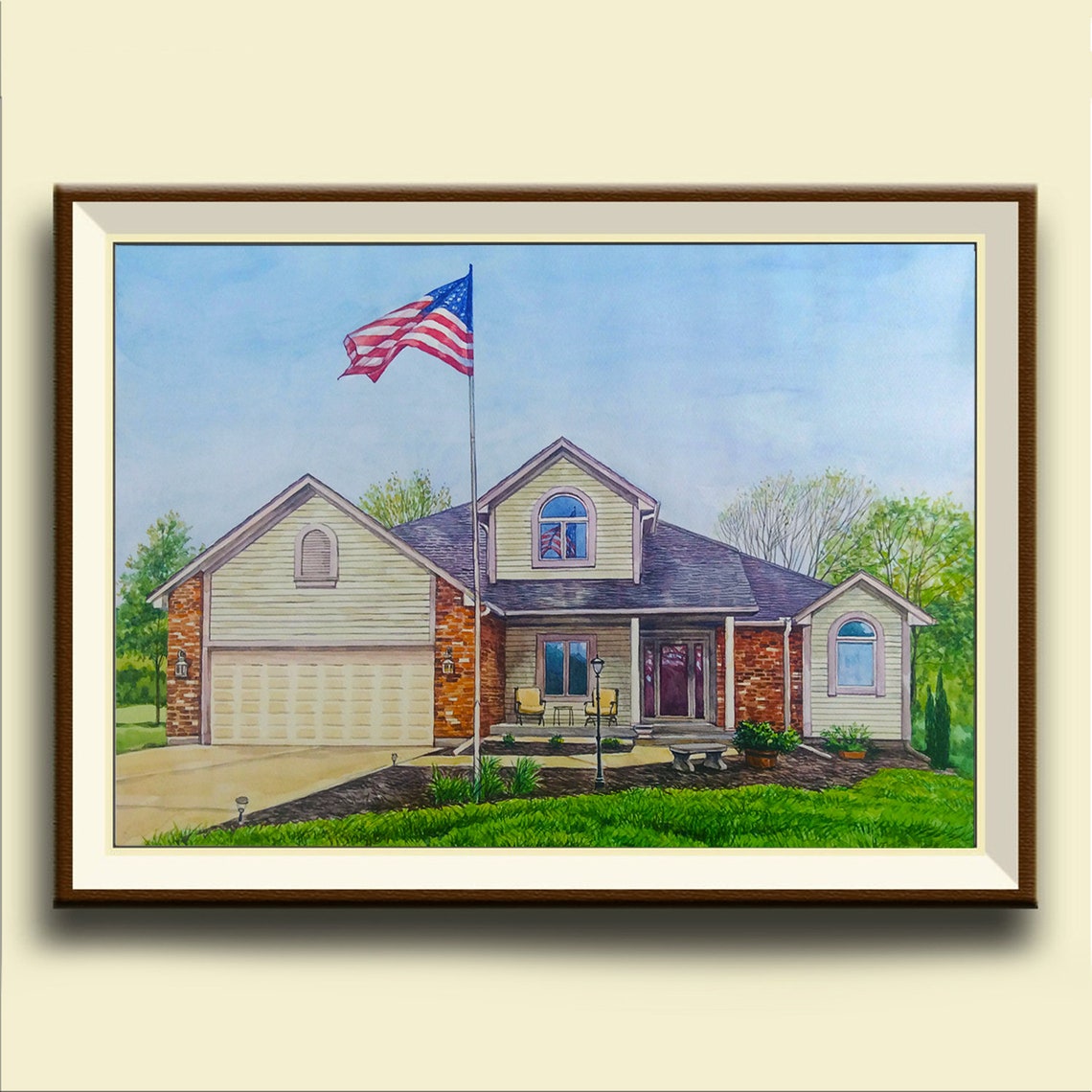 Home Portrait In Watercolor House Portrait Watercolor Wedding Venue Custom Illustration Custom Landscape Painting Drawing Of Home