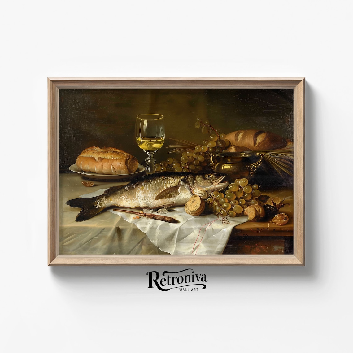 Sea Food Vintage Still Life, Kitchen Wall Art Print