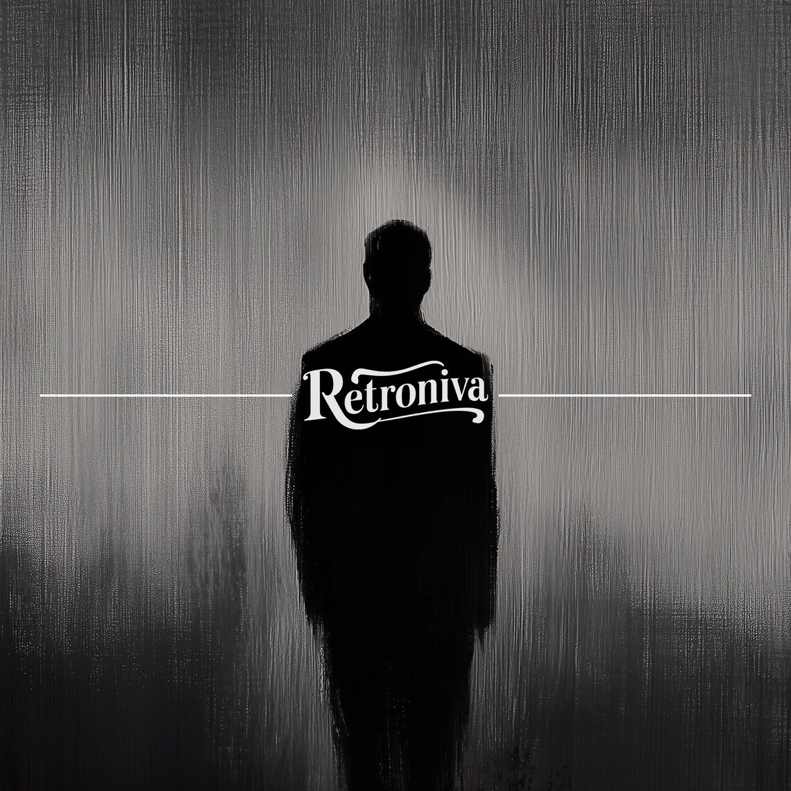 Man Silhouette in Dark Foggy Rainy Night Moody Academia Poster - Image 7