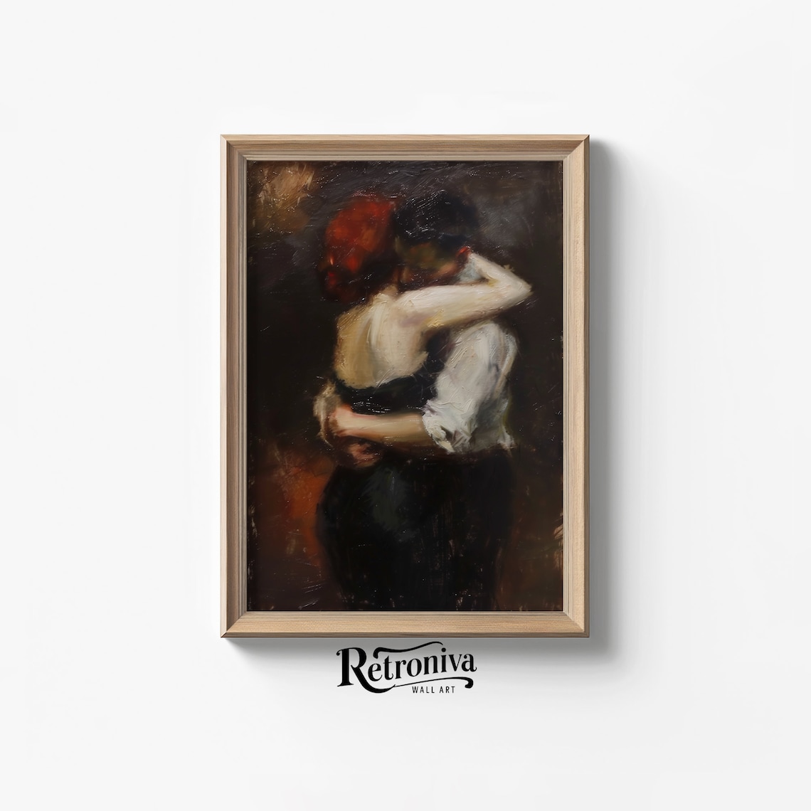 Dancing Couple Vintage Oil Painting Art Print