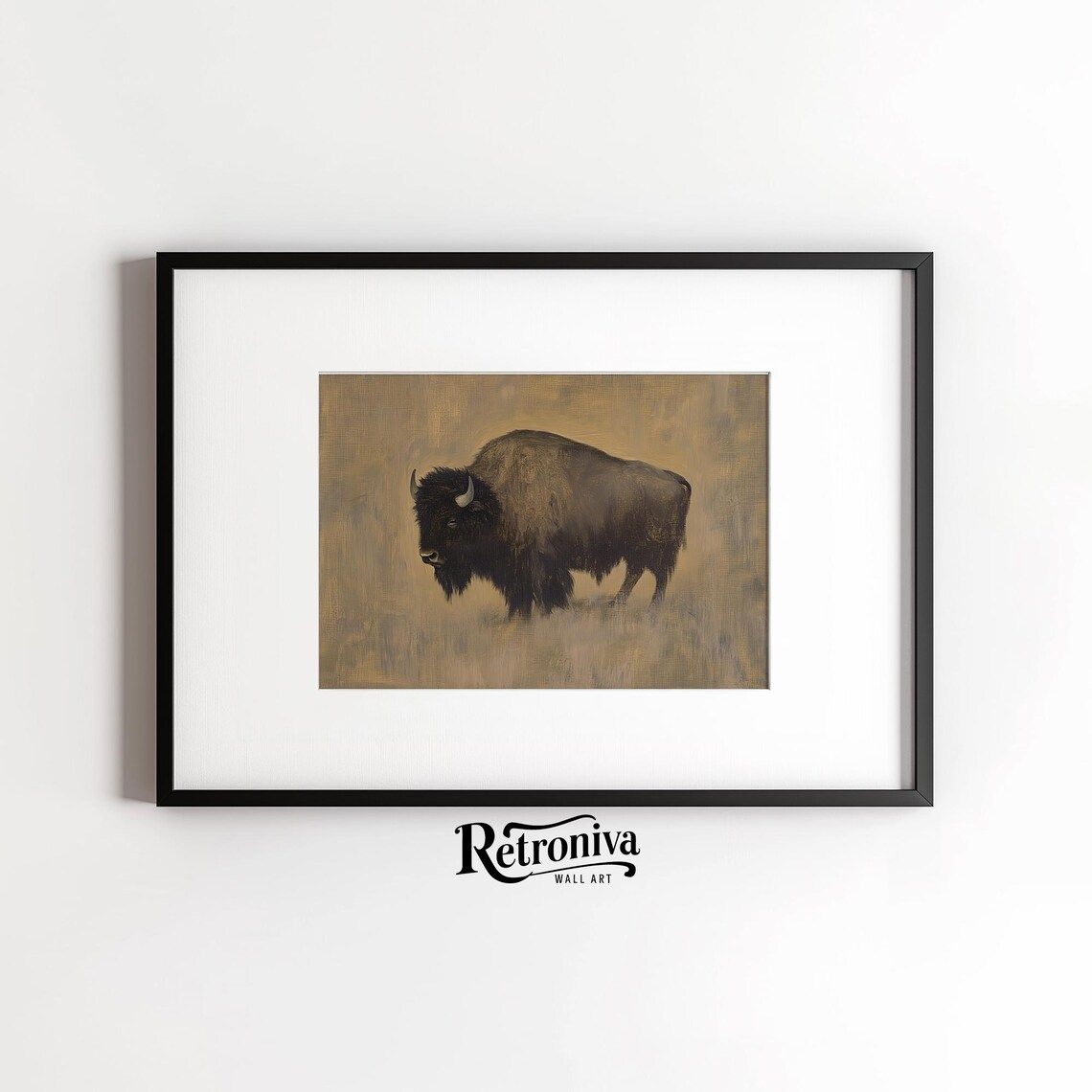 Antique Bison Art Print, Vintage Rustic Farmhouse - Image 6