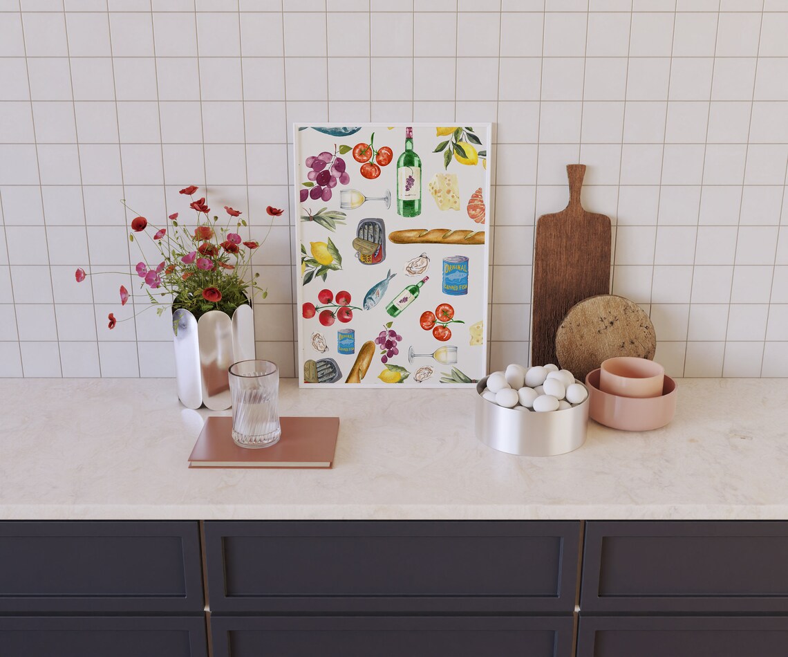 Trendy Girl Dinner Retro Kitchen Art Print - Image 4