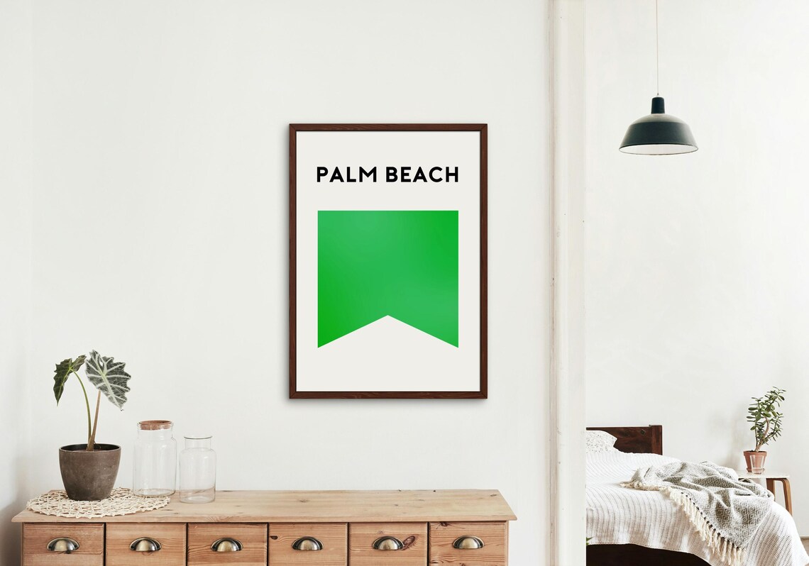 Palm Beach Flag Print Palm Beach Surf Flag Beach Art Print Beach - Image 2