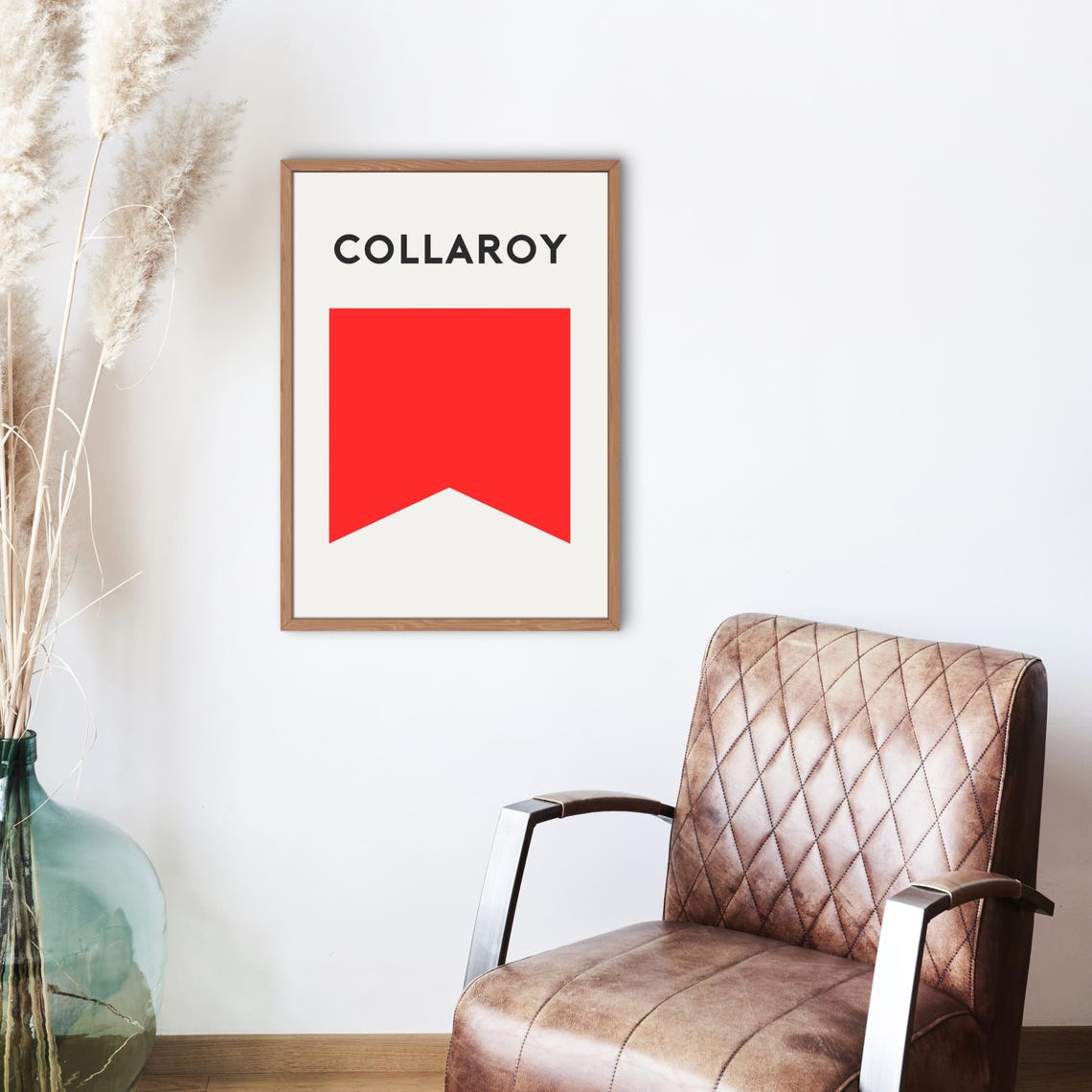 Collaroy Beach Red Surf Lifesaving Flag Minimalist Art Poster - Image 3