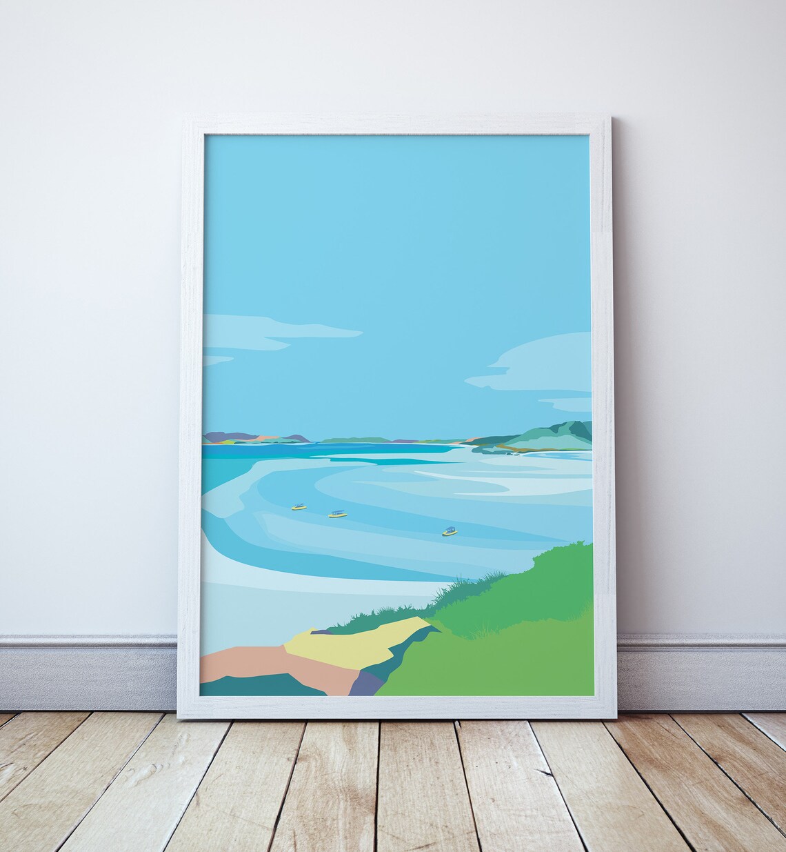Whitsunday Islands Vintage Travel Poster, Whitehaven Beach