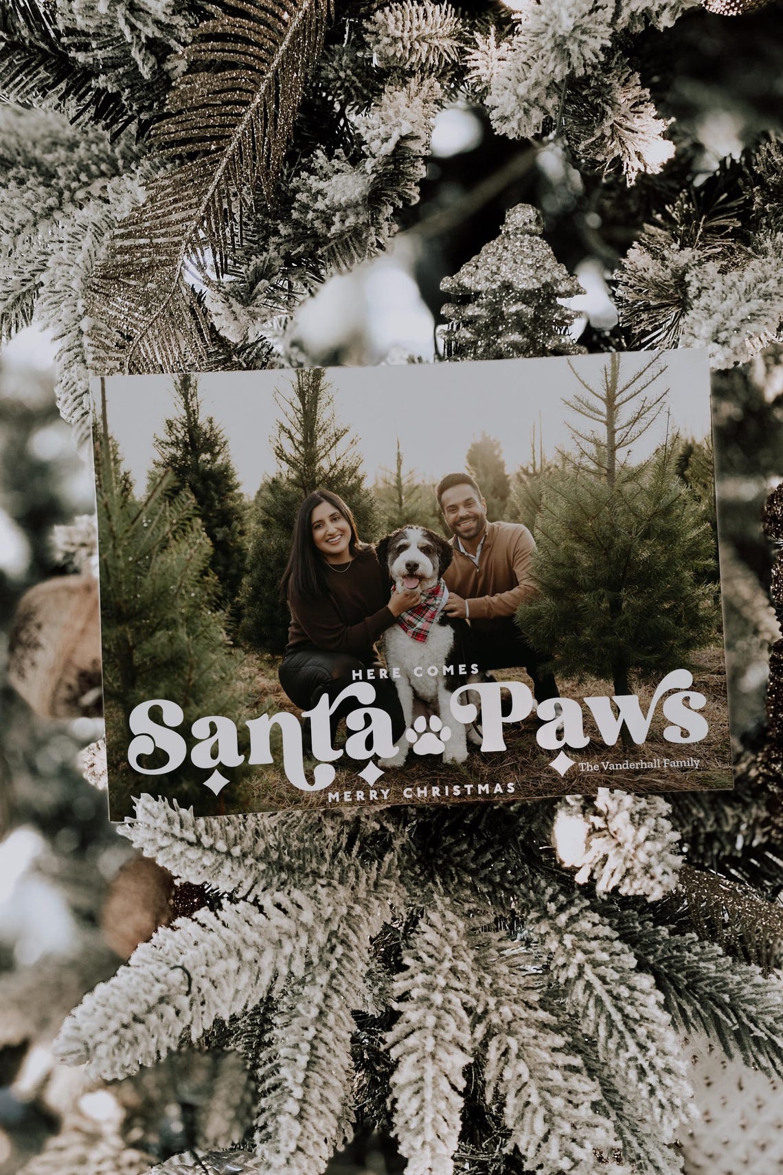 Dog Photo Christmas Card Template Pet Photo Christmas Card Dog Christmas Card Santa Paws Editable Dog Christmas Card Instant - Image 2