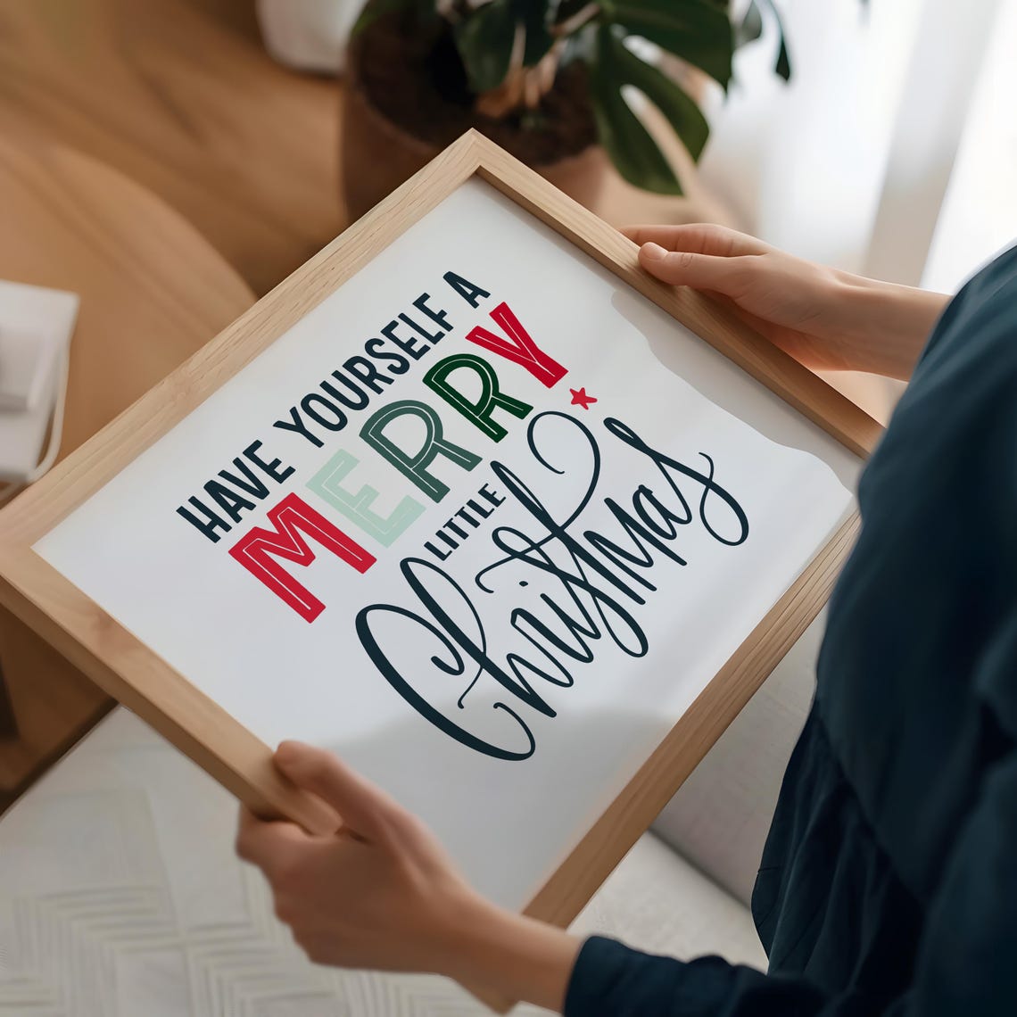 Have Yourself a Merry Little Christmas Typography Holiday Print - Image 2