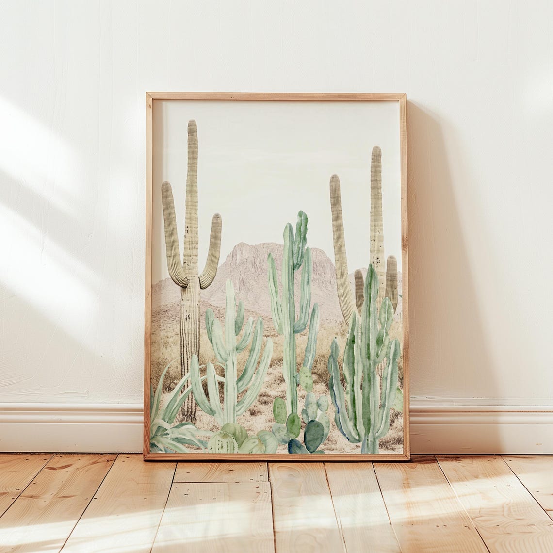 Saguaro Cactus Desert Watercolor Print Boho Southwest Wall Poster - Image 2