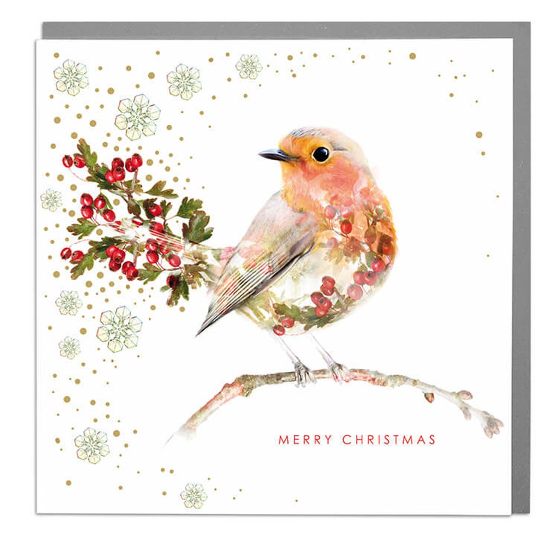 Robin Happy Christmas Greeting Card