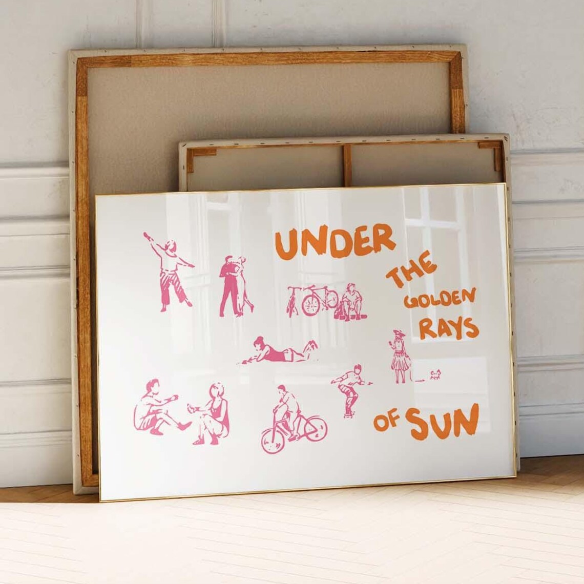 Horizontal Under the Golden Rays of Sun Summer Sketch Poster