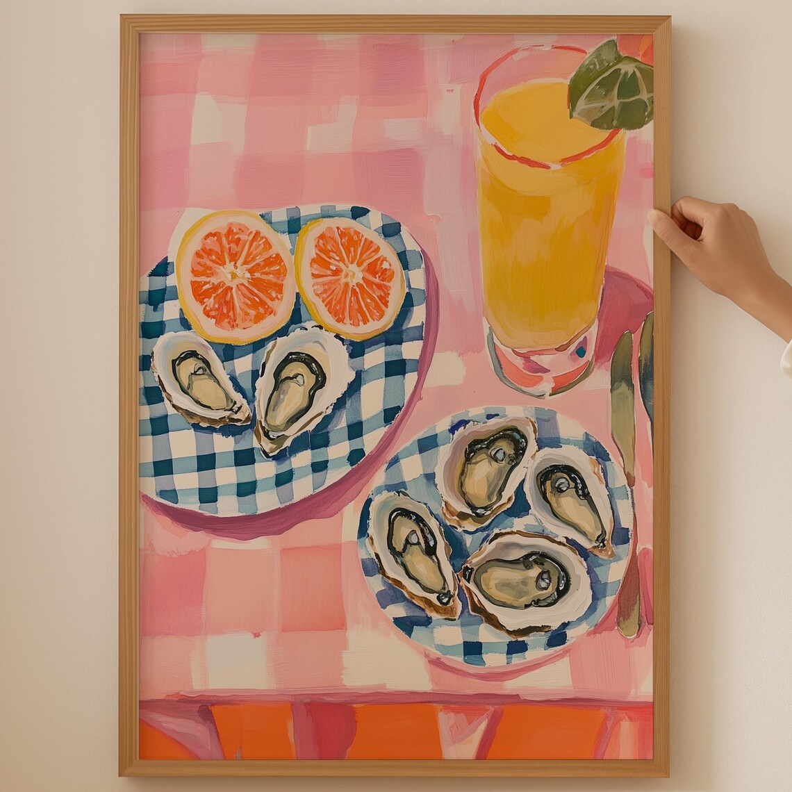 Oysters with Citrus and Lemonade Summer Picnic Still Life Art Print