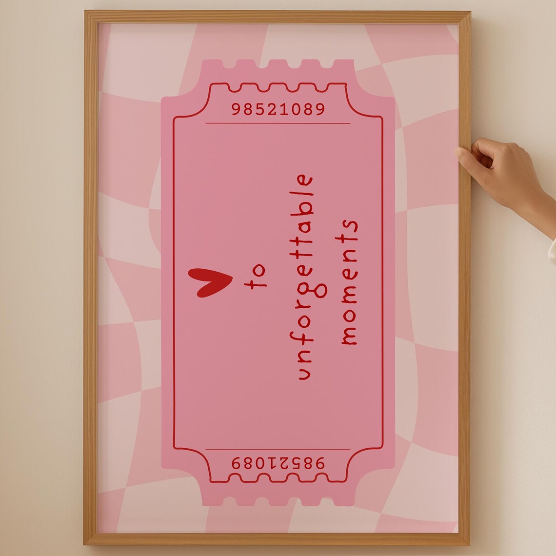 Pink Ticket To Unforgettable Moments Romantic Love Gift Poster