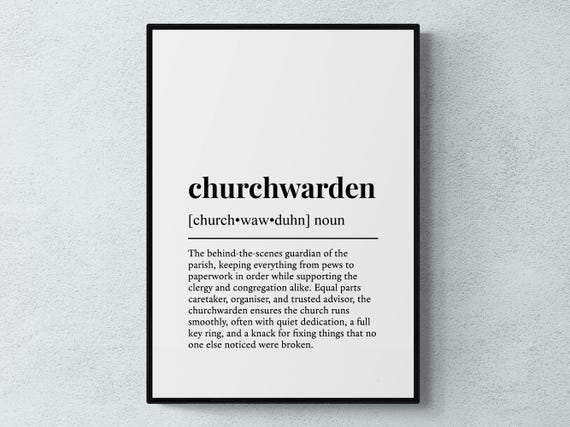 Churchwarden Funny Definition Job Work Gift Wall Art Print