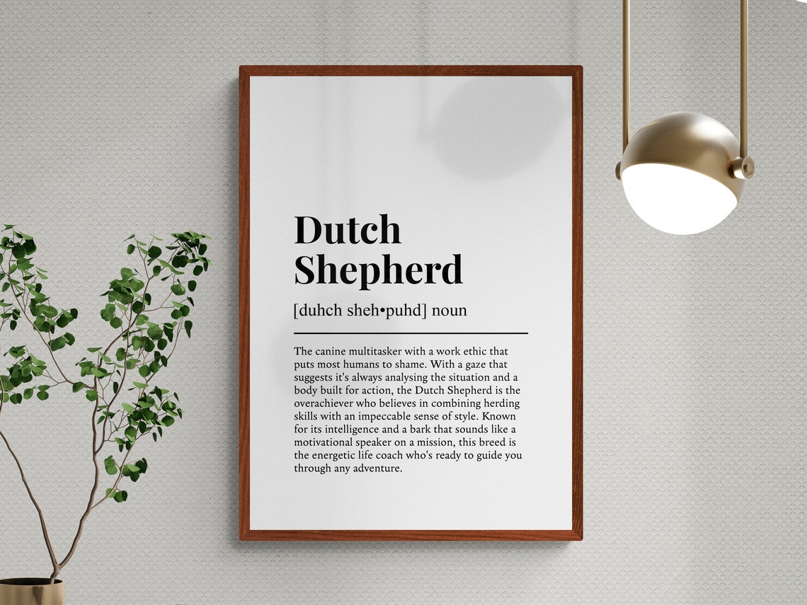 Dutch Shepherd Funny Dictionary Definition Dog Breed Lover Gift Poster - Image 3