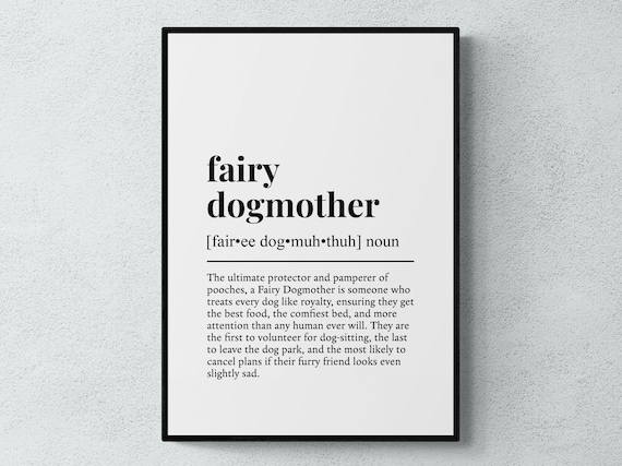 Fairy Dogmother Dictionary Definition Funny Pooch Lover Gift Poster