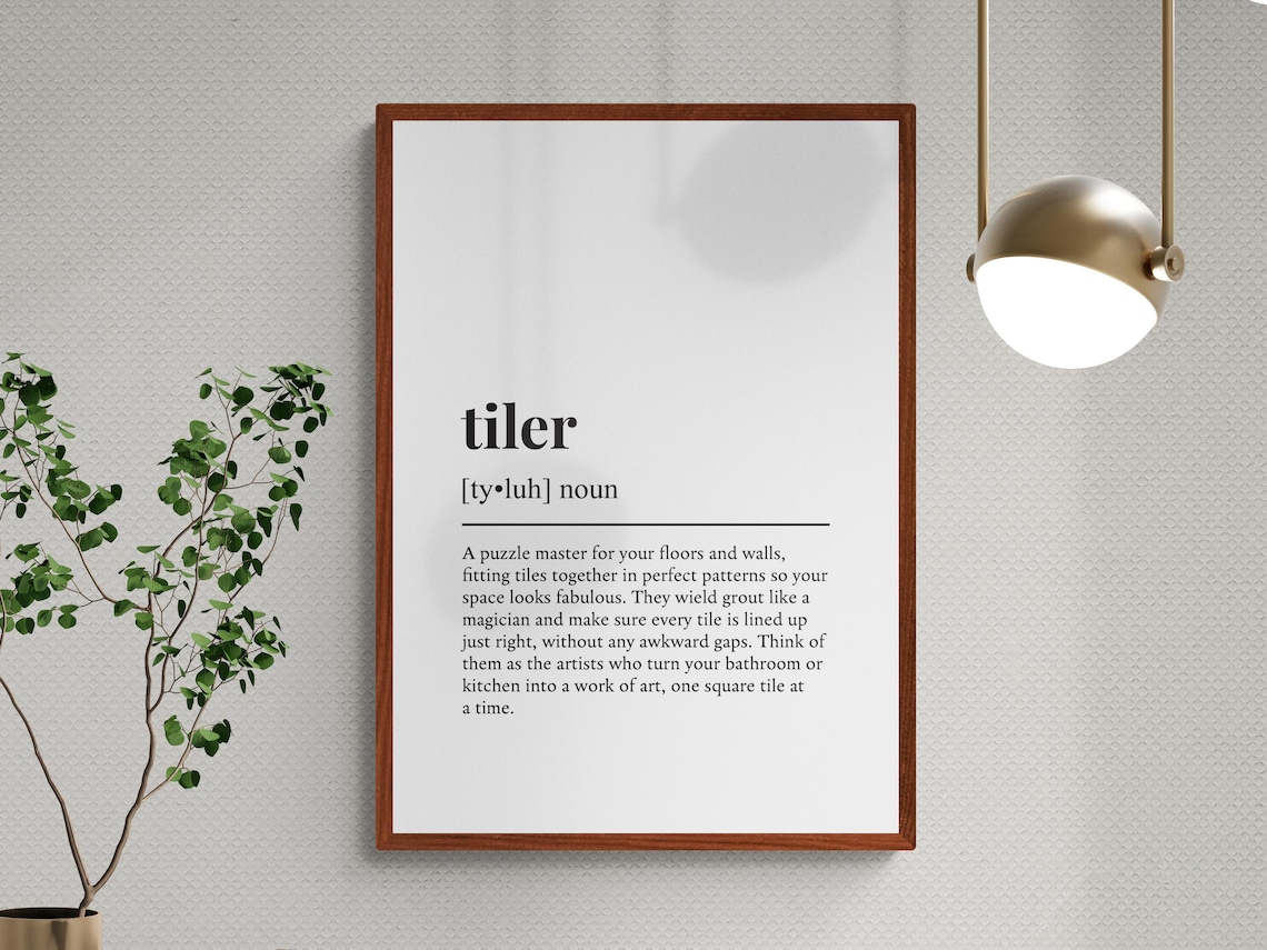 Tiler Funny Dictionary Definition Trade Craftsman Career Gift Poster - Image 3
