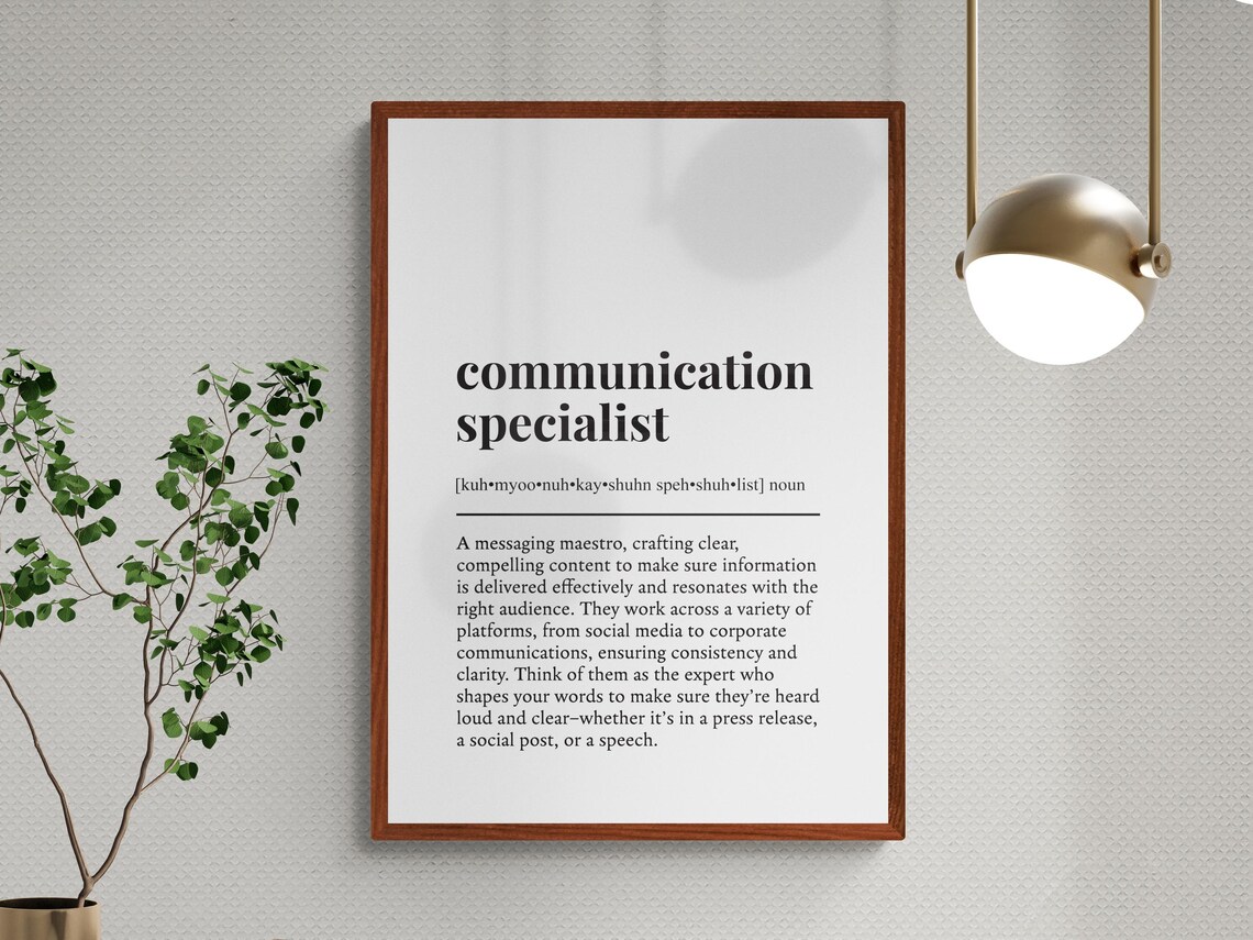 Communication Specialist Funny Definition Art Print - Image 3