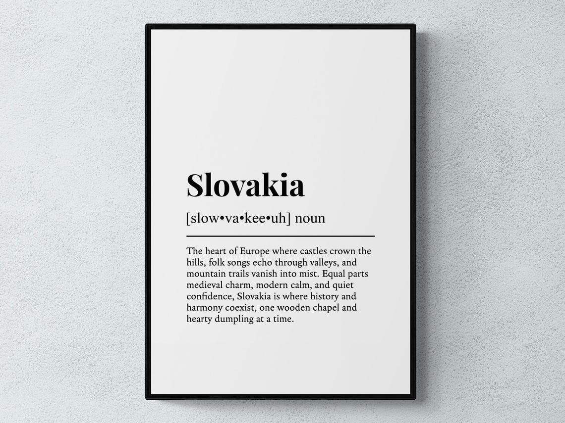 Slovakia Funny Definition Dictionary Style Castle Heart Print