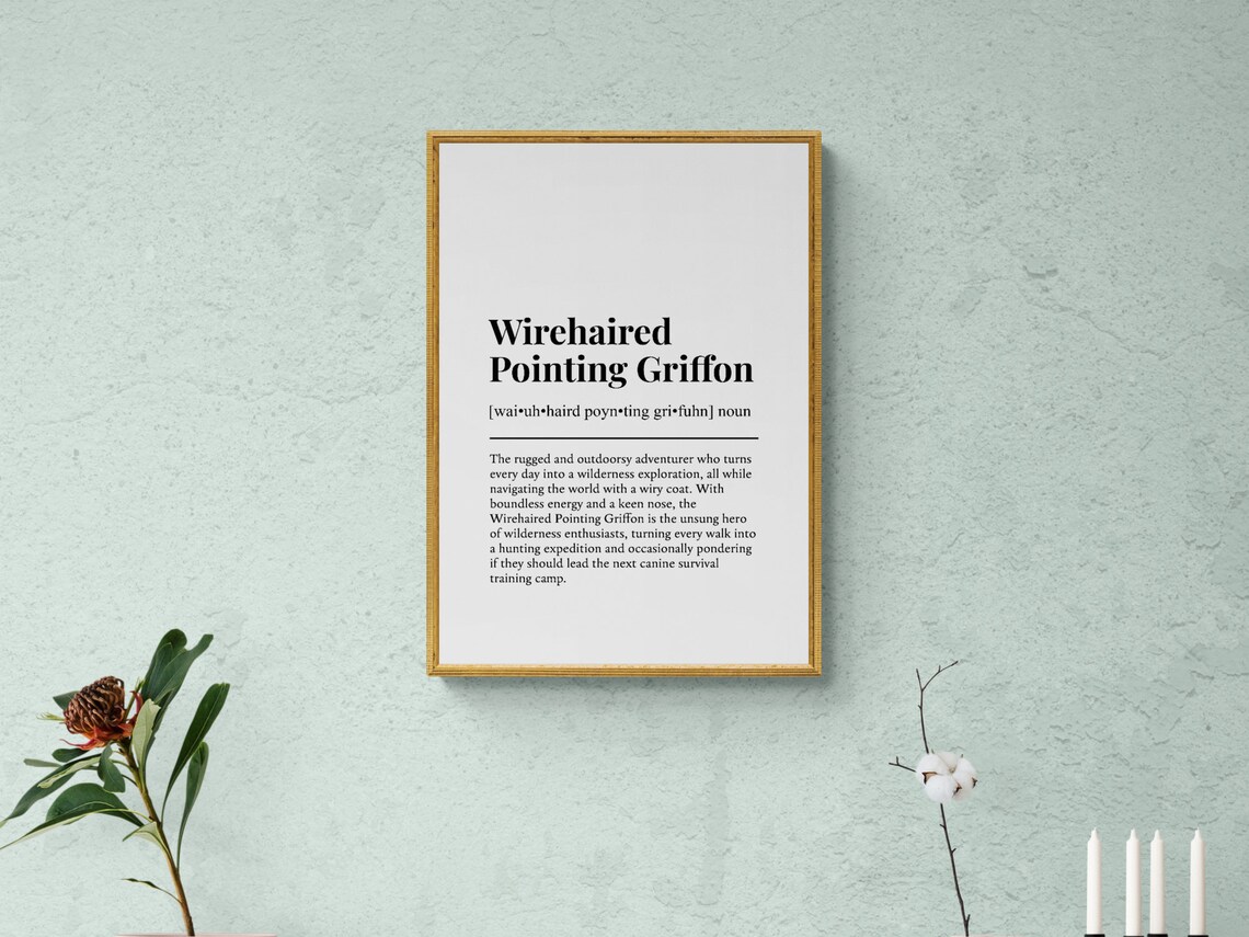 Wirehaired Pointing Griffon Funny Definition Art Print - Image 2