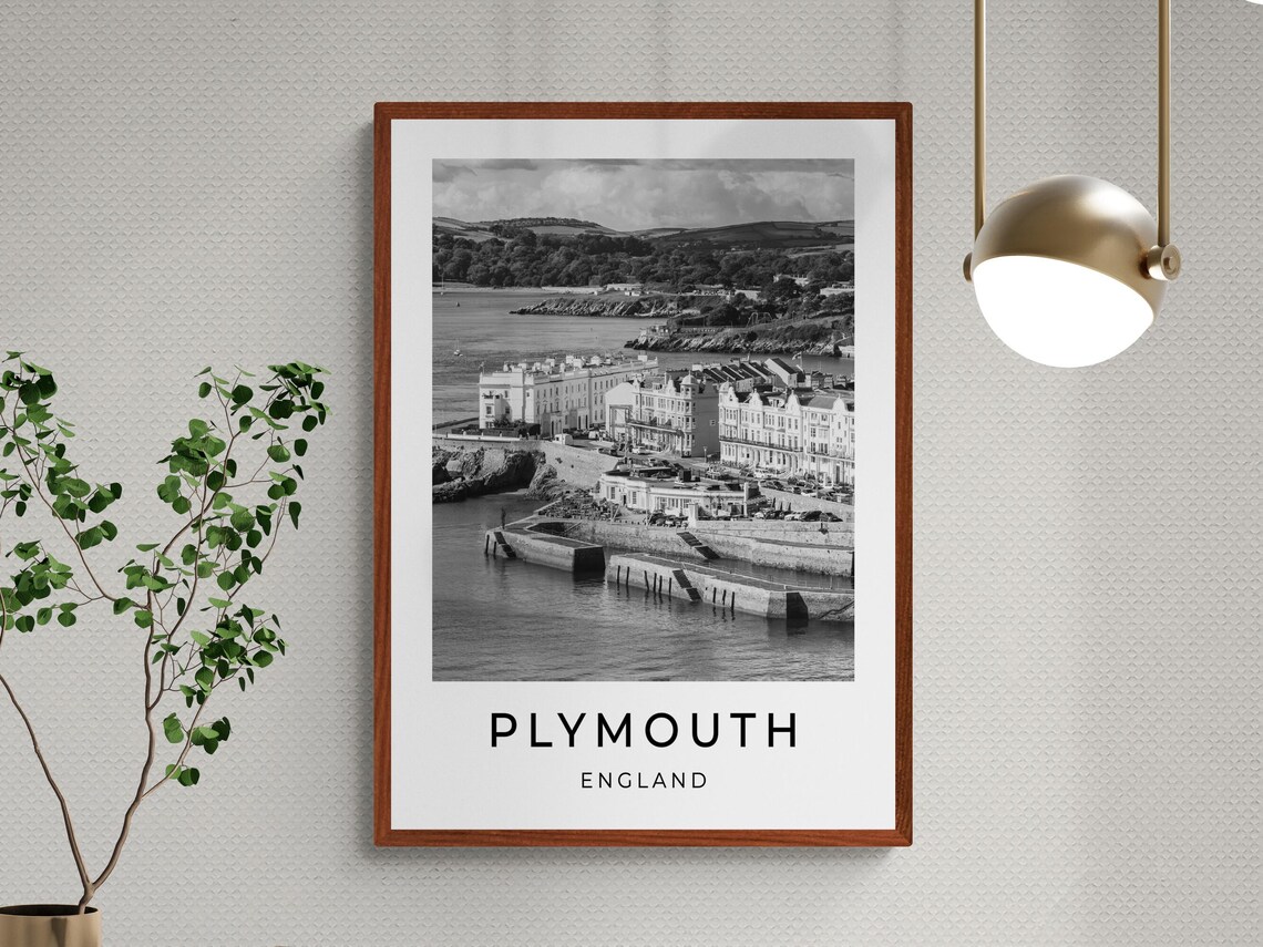 Plymouth England Historic Seafront Harbour Waterfront Travel Poster - Image 3