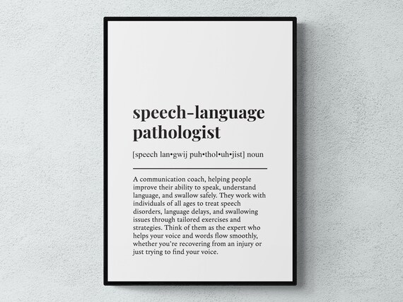 Speech Language Pathologist Funny Definition Job Work Gift Wall Art Print