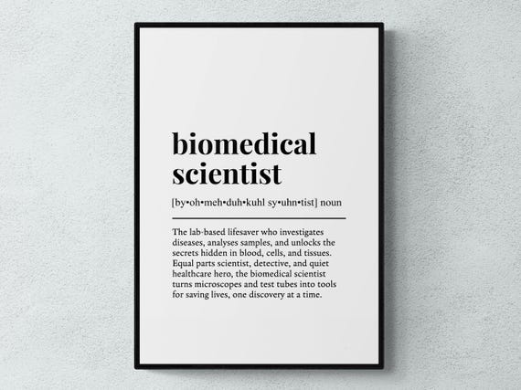 Biomedical Scientist Funny Definition Job Work Gift Wall Art Print