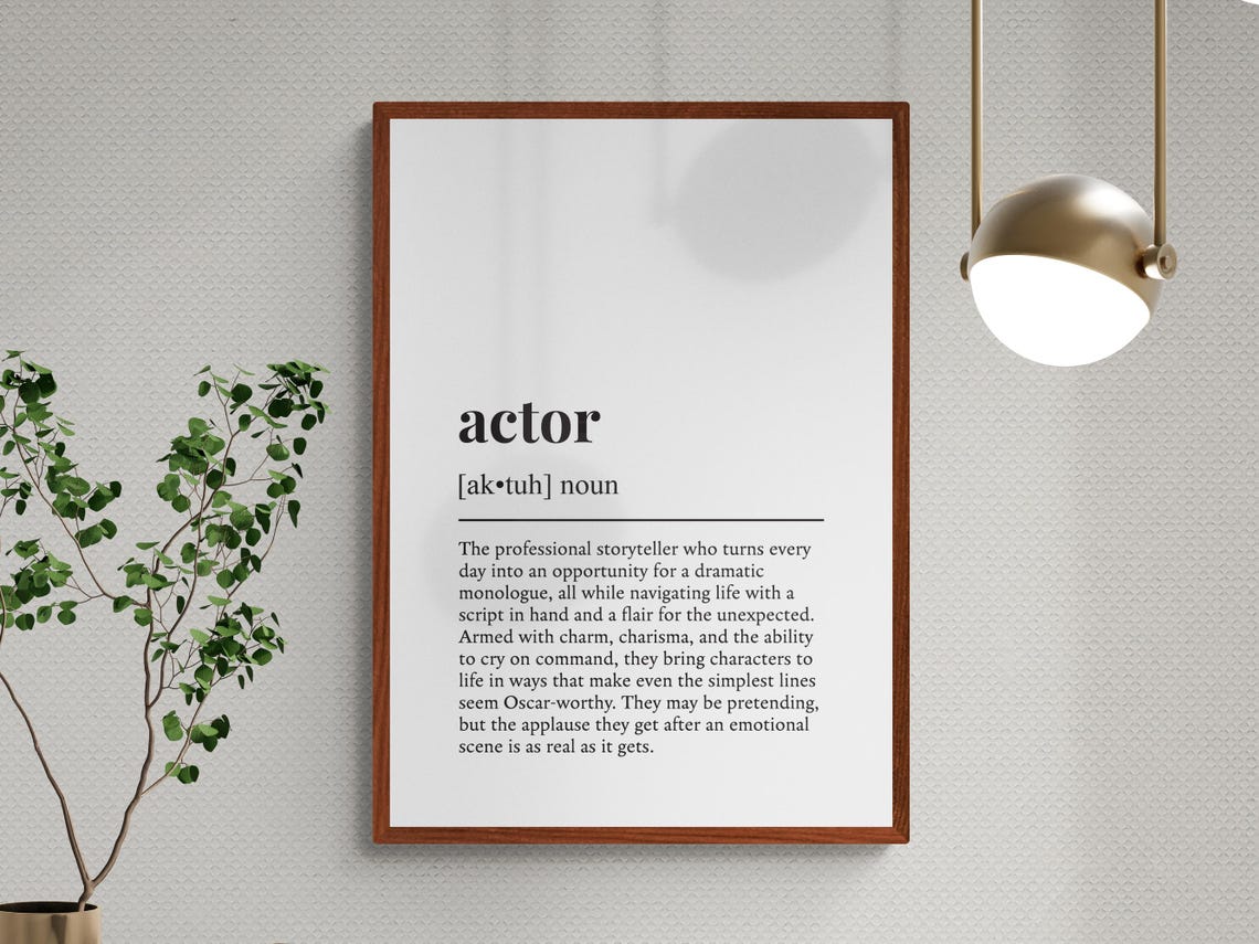 Actor Funny Dictionary Definition Typography Word Art Gift Poster - Image 3